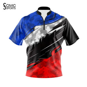 Camisetas Deportivas Personalizables con Cierre de 1/4, Secado Rápido, Impresión por Sublimación, Jersey de Boliche, Diseño Gratuito, Uniforme - Product Image 3