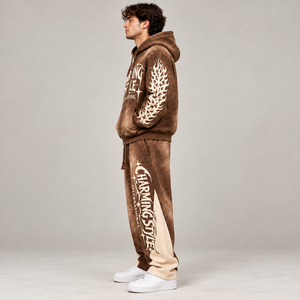 500gsm Heavy Zip <b>Hoodie</b> Set, Men's Casual Tracksuit Wholesale, Solid <b>Fleece</b> Blank Style Available for Custom Logo - Product Image 3