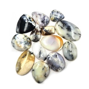 Lote de gemas sueltas de ópalo dendrítico natural en forma de cabujón, 21-54 mm, ópalo dendrítico para la fabricación de joyería artesanal. - Product Image 1