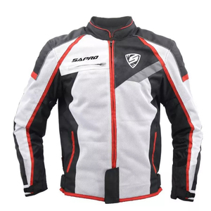 เสื้อแจ็คเก็ตมอเตอร์ไซค์แขนยาวสำหรับผู้ชาย Sapro ดีไซน์สีตัดกัน ระบายอากาศได้ดี สีเทา ดำ แดง ใส่ได้ทุกฤดู - Product Image 1