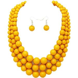 Collier de mode contemporain en perles, résine et bois pour des tenues élégantes - Product Image 5