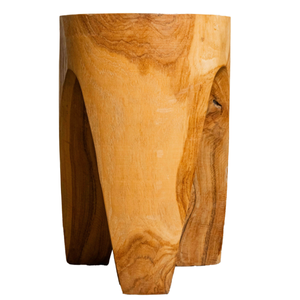 Tabouret trépied de luxe ARTERRA en teck massif, fait main, pour villa, hôtel et appartement, siège polyvalent pour espaces rustiques et modernes - Product Image 2