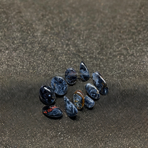 หินเพียเทอร์ไซต์สีฟ้าเครื่องประดับธรรมชาติคุณภาพสูงทำจากหินอัญมณีทรงวงรีทรงหลังเบี้ยอัญมณี - Product Image 5