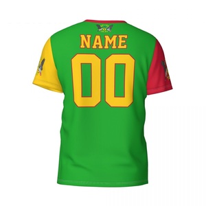 เสื้อฟุตบอลแบบกำหนดเอง ยูนิเซ็กซ์ สีกรมท่า คอวี พิมพ์ลายธงแบบระเหิด ผ้าตาข่ายระบายอากาศ แขนสั้น สำหรับผู้ใหญ่ ทรงปกติ ใส่ได้ในฤดูร้อน - Product Image 3