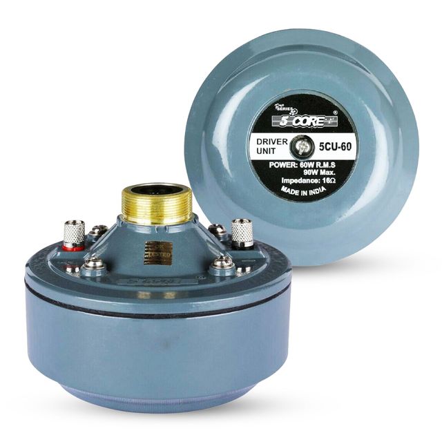 5 for 2" Titanium Diaphragm Horn Tweeter 60W Compression Driver 16 Ohms 18 TPI All Weather Audio Equipment Model D0100HXR0VP