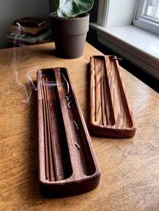 Porte-encens en bois naturel pour la méditation spirituelle, le temple, la maison, l'aromathérapie, pièce décorative artisanale - Product Image 4