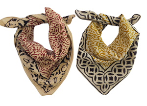 cotton square scarf wholesale handmade block print bandana lightweight summer scarf fashion <b>head</b> <b>wrap</b> boho cotton scarf - Product Image 2