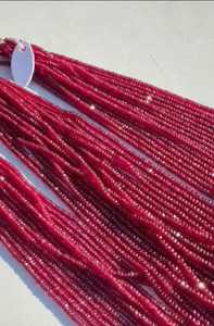 Piedras Preciosas de Rubí Longido Natural de 3-5 mm, Cuentas Facetadas en Forma de Rondelle, Rubí Rojo Natural, Cuentas Talladas para Joyería - Product Image 3