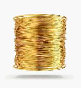 Brazalete de latón con alambre ancho en tono dorado, brazalete chapado en oro antideslustre, joyería para mujer - Product Image 1