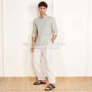 <b>Men</b> Casual Straight Fit Pants Cotton Blend Elastic Waist Comfortable Daily Wear Lounge Trousers - Product Image 3