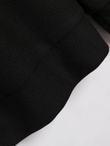 Sweat-shirt à capuche noir pour homme, à demi-zip, manches longues, uni, décontracté, très vendu - Product Image 3