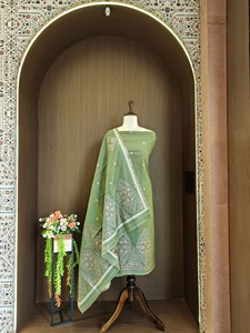 Salwar Kameez de algodón con tejido tipo pashmina para ropa de boda tradicional india para mujeres - Product Image 3
