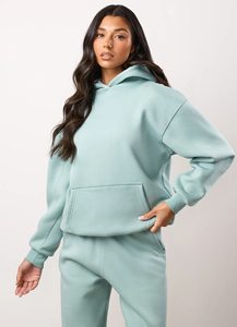Conjunto deportivo para mujer, corte ajustado, algodón y poliéster, sudadera con cremallera, pantalones jogger, transpirable, elástico, para gimnasio y entrenamiento. - Product Image 2