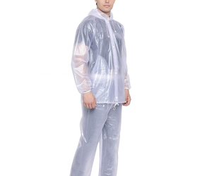 Men Winter Thermal Waterproof 10,000mm Reversible Eco-Friendly <b>Rain</b> Suit 2 Piece Set Lightweight Packable Raincoat Hood Casual - Product Image 1