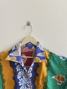 Handmade Reversible <b>Quilted</b> Kantha Short <b>Jacket</b> Assorted Women's Boho Vintage Coat - Product Image 6
