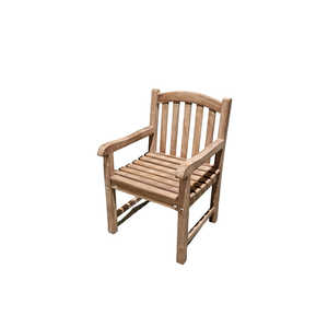 Chaise de salle à manger d'extérieur moderne en teck de qualité commerciale avec dossier, résistante aux intempéries, pour terrasse et hôtellerie - Product Image 5