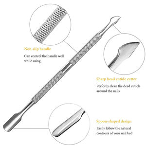 Pousse-cuticules professionnel en acier inoxydable de qualité supérieure, réutilisable, avec poignée ergonomique carrée, outil de manucure à prix raisonnable - Product Image 4