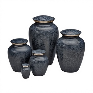 Urnes funéraires pour adultes en marbre gris et laiton de qualité supérieure pour cendres humaines, lot de 5 pièces - Product Image 1