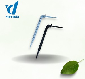 Piquet d'irrigation goutte à goutte en plastique Vietdrip pour tuyau d'irrigation goutte à goutte en LDPE, noir et blanc, diamètre 11 cm et 14 cm - Product Image 2