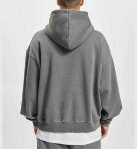 เสื้อฮู้ดดี้โอเวอร์ไซส์ผู้ชาย คุณภาพสูง ปี 2025 ผ้าฝ้าย 100% พิมพ์ลายดิสชาร์จ สำหรับฤดูหนาว ทรงปกติ ซักแล้ว น้ำหนัก 500 กรัม แบบสั่งทำ - Product Image 2