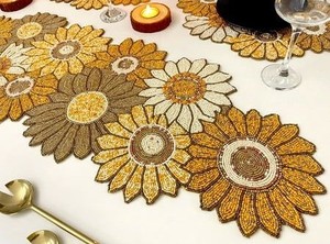 Unique Flower And Leaf <b>Beaded</b> Table Runner & Placemats Use For Table Decoration In Wedding Festival Buy Direct From Supplier - Product Image 6