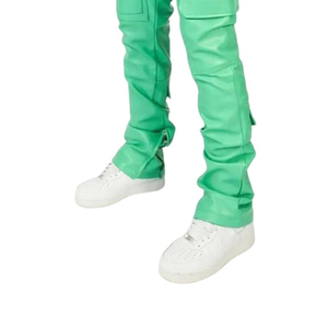 Pantalon en cuir pour homme, coupe slim, confortable et élégant, style décontracté et urbain - Product Image 3