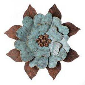 Décoration murale en métal de style rustique pour la maison, salon, décoration murale avec motif de fleurs et de feuilles, arts muraux suspendus - Product Image 3