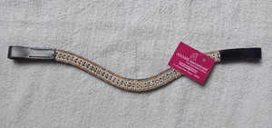 Banda de cejas de brida ostentosa de caballo de cuero de la mejor calidad con productos de caballo Premium de 5 filas - Product Image 3