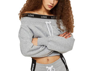 Sudadera Corta con Capucha para Mujer, Mezcla de Algodón Suave, Sudadera con Capucha de Manga Larga, Top Informal Deportivo para Gimnasio, Entrenamiento, Ropa Deportiva Urbana - Product Image 5