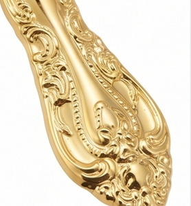 Ensemble de couverts élégants en or avec poignées décoratives, compatibles lave-vaisselle, couverts de mariage, fourchettes en métal pour les tables de réception formelles - Product Image 2