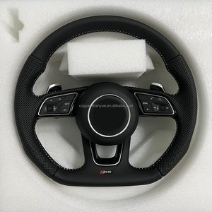 Volante in Vera Pelle e Fibra di Carbonio per <span class=keywords><strong>Audi</strong></span> R8 Q5 Q5 2019 <span class=keywords><strong>Rs6</strong></span> C7 A5 A5 2013 A3 8y 8v A6 2017 Tt 8n 2016 2015 S5 Scarico - Product Image 6