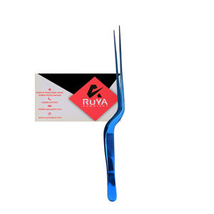 Pinzas de cocina de acero inoxidable de 8 pulgadas para chef, pinzas de precisión para emplatar y agarrar alimentos pequeños, pinzas offset de color negro, ISO Heavy - Product Image 5