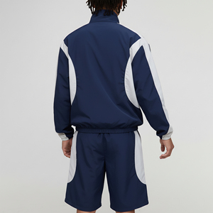 Novedad 2026: Conjunto de dos piezas cortavientos de algodón 100% personalizado, transpirable, ecológico, de peso medio, con estampado liso para ropa urbana. - Product Image 3