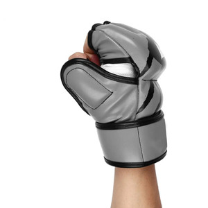 OEM ODM Custom Printed MMA <b>Gloves</b> Professional Leather <b>Moisture</b> Wicking Training Gym Sport Men Gear - Product Image 3
