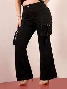 Jet Black Denim Women's <b>Boot</b> Cut Knee-Length Jeans-Eco-Friendly Vintage Style - Product Image 5