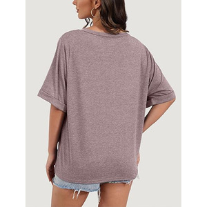 Camiseta Unisex de Cuello Redondo, Manga Corta, Color Sólido, Corte Holgado, Ecológica, 220g, Jersey de Algodón, Primavera Verano, Informal - Product Image 1