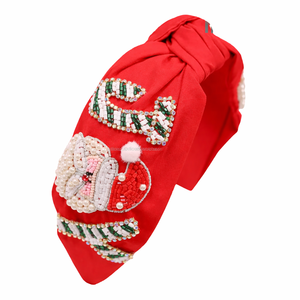 Diadema Navideña Hecha a Mano para Mujer, Diadema de Perlas con Cuentas de Lujo, Accesorios para el Cabello de Estilo Europeo Americano, Regalo, Suministro al por Mayor - Product Image 1