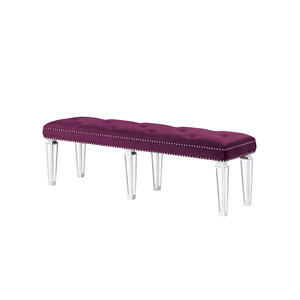 Varian velluto bordeaux e panca a specchio eleganti mobili per sala da pranzo - Product Image 1