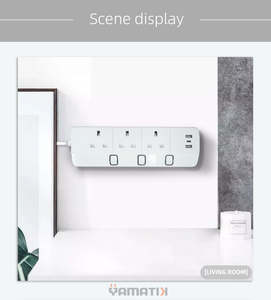 Enchufe de Mesa Serie PLUS con 3 Tomas Ampliamente Separadas, 2 USB y 1 Tipo-C de Carga Rápida, Interruptor de Sobrecarga, Personalización Estándar - Product Image 6