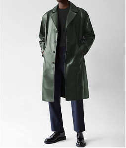 Leather Jacket <b>Long</b> <b>Coat</b> for <b>Men</b> Adults leather <b>Coat</b> on Cheap Price With Customization OEM Service - Product Image 1