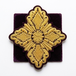 Luxury Hand Embroidered Gold Bullion Patch Premium Metal Wire Ceremonial Badge Custom Masonic Regalia <b>Applique</b> - Product Image 2