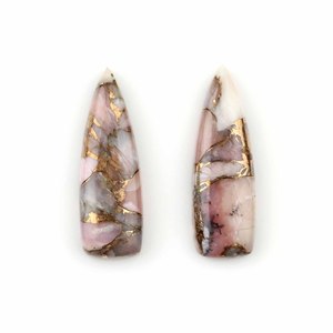 Trusted Supplier Natural Pink <b>Opal</b> Copper 10x30mm Long Trillion Flat Back Calibrated Cabochon Loose gemstones for Jewelry Making - Product Image 1