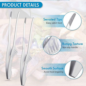 Pince de cuisine en acier inoxydable pour barbecue, salade, cuisson, grillades, camping et préparation des aliments - Product Image 3