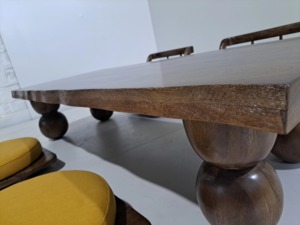 Modern Solid Wood Rectangular Dining <b>Table</b> 2 <b>Stool</b> 2 Chair <b>Set</b> Eco-Friendly Durable Easy Clean Commercial Use - Product Image 6