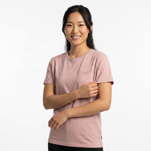 <b>Men's</b> Pink Short Sleeve T-Shirt Embossed Logo O-Neck Regular Fit Casual Jersey Cotton <b>Top</b> - Product Image 4