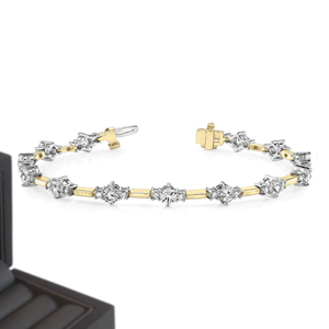 Bracelet Iced Jewelz Iced 4mm Miami Cuban Chain avec Moissanite taille brillant qualité D VVS en Argent Sterling 925, style Hip Hop, unisexe, cadeau - Product Image 1