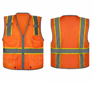 Chaleco de Seguridad Reflectante de Alta Visibilidad Unisex, Amarillo, Malla Transpirable de Poliéster, Ropa de Trabajo con Bolsillos, Detección de Agujas, Transferencia Térmica - Product Image 2