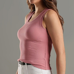 Débardeur Femme Tendance Actuelle en Coton Mélangé Ultra Doux Respirant Écologique Coupe Classique Col Rond Style Hip-Hop - Product Image 1