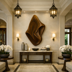 Sculpture d'art en bois sur mesure OEM, sculpture murale artisanale, décoration murale en bois sculpté à la main, sculpture murale en relief sculptée à la main - Product Image 5