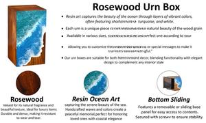 Urne funéraire artisanale en résine motif vague océanique, souvenir commémoratif côtier, personnalisable - Product Image 4